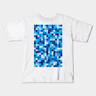 Blue square tiles Kids T-Shirt